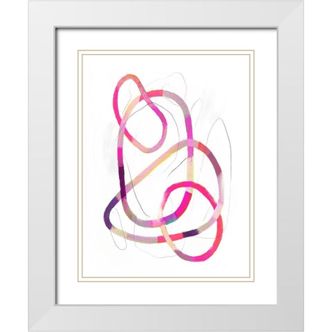 Polychrome Tangle IV White Modern Wood Framed Art Print with Double Matting by Borges, Victoria
