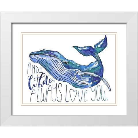 Whale Love I White Modern Wood Framed Art Print with Double Matting by McGuire, Catherine