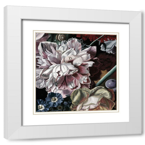 Custom Marsala Bouquet II White Modern Wood Framed Art Print with Double Matting by McCavitt, Naomi