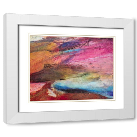 Fuchsia Expression I White Modern Wood Framed Art Print with Double Matting by Villarreal, Gabriela