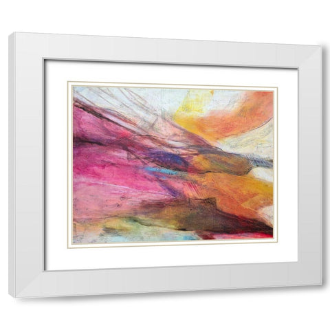 Fuchsia Expression II White Modern Wood Framed Art Print with Double Matting by Villarreal, Gabriela