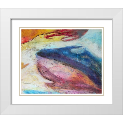 Fuchsia Expression III White Modern Wood Framed Art Print with Double Matting by Villarreal, Gabriela