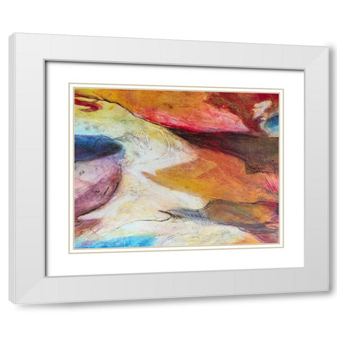 Fuchsia Expression IV White Modern Wood Framed Art Print with Double Matting by Villarreal, Gabriela