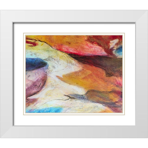 Fuchsia Expression IV White Modern Wood Framed Art Print with Double Matting by Villarreal, Gabriela