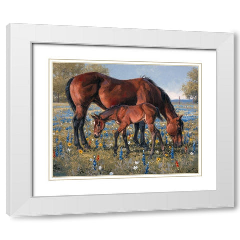 Wildflower White Modern Wood Framed Art Print with Double Matting by Sorenson, Jack