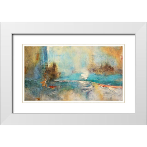 Sabiduria en Azul White Modern Wood Framed Art Print with Double Matting by Villarreal, Gabriela