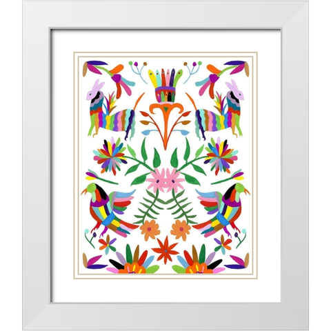 Modern Otomi II White Modern Wood Framed Art Print with Double Matting by Wang, Melissa