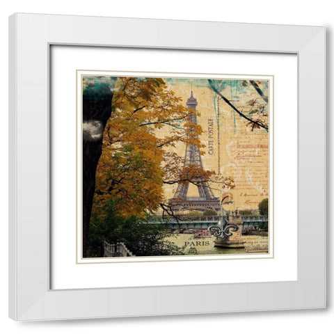 Eiffel Romance III White Modern Wood Framed Art Print with Double Matting by Lloyd, Sandy