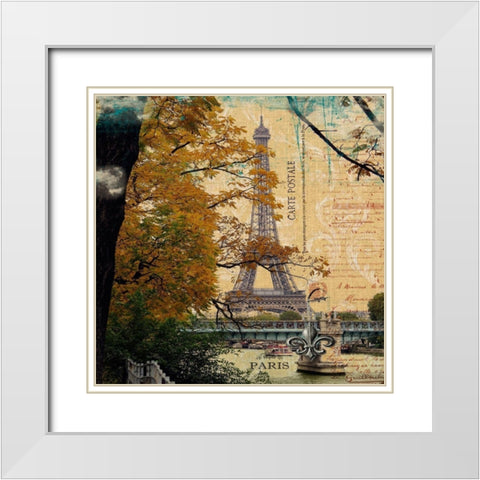 Eiffel Romance III White Modern Wood Framed Art Print with Double Matting by Lloyd, Sandy