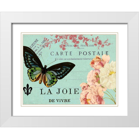 Postcards of Paris IV White Modern Wood Framed Art Print with Double Matting by Lloyd, Sandy