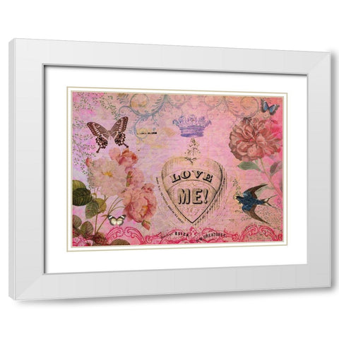 Postcards of Paris V White Modern Wood Framed Art Print with Double Matting by Lloyd, Sandy