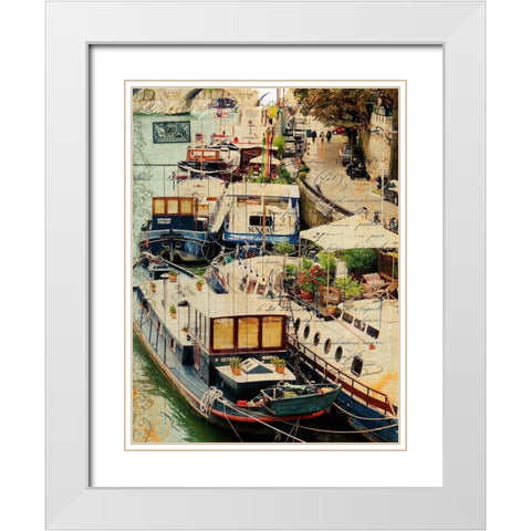 Postcards of Paris X White Modern Wood Framed Art Print with Double Matting by Lloyd, Sandy