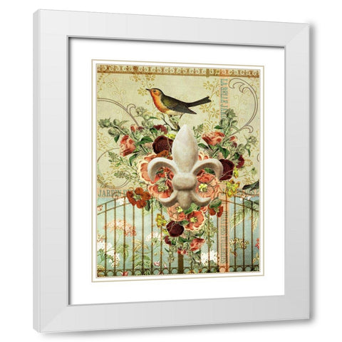 Postcards of Paris XII White Modern Wood Framed Art Print with Double Matting by Lloyd, Sandy