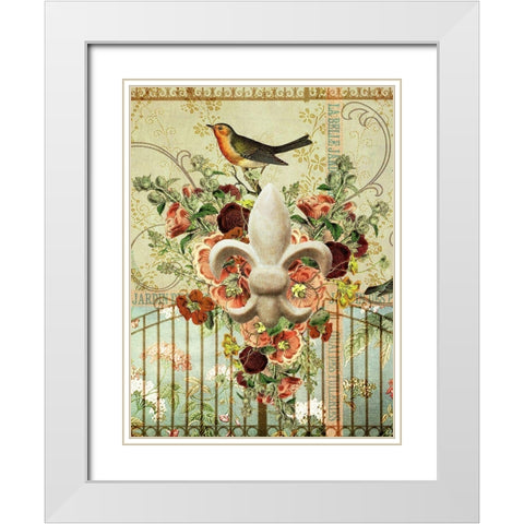 Postcards of Paris XII White Modern Wood Framed Art Print with Double Matting by Lloyd, Sandy