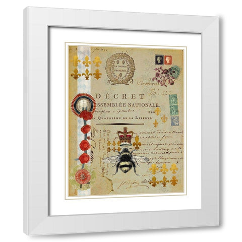 Postcards of Paris XIII White Modern Wood Framed Art Print with Double Matting by Lloyd, Sandy