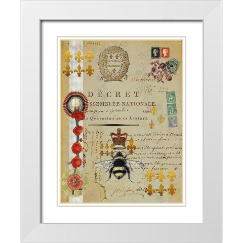 Postcards of Paris XIII White Modern Wood Framed Art Print with Double Matting by Lloyd, Sandy