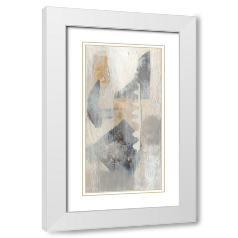 Layered Shapes II White Modern Wood Framed Art Print with Double Matting by Goldberger, Jennifer