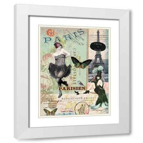 Femme Paris III White Modern Wood Framed Art Print with Double Matting by Lloyd, Sandy