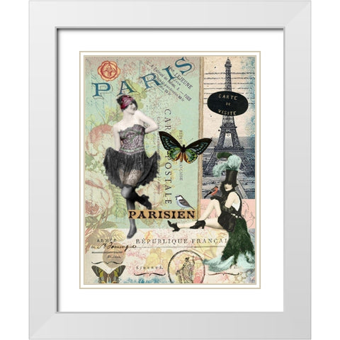 Femme Paris III White Modern Wood Framed Art Print with Double Matting by Lloyd, Sandy