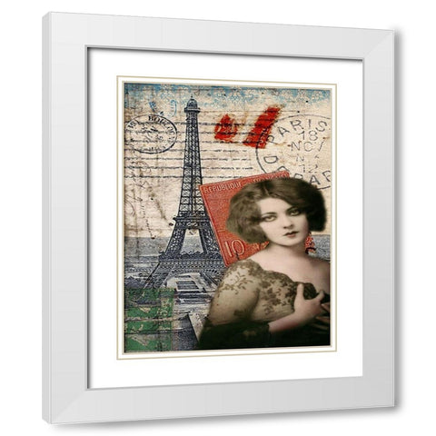 Femme Paris IV White Modern Wood Framed Art Print with Double Matting by Lloyd, Sandy