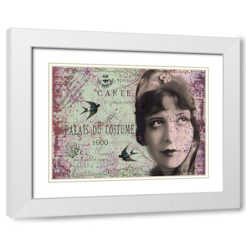 Femme Paris XII White Modern Wood Framed Art Print with Double Matting by Lloyd, Sandy