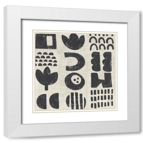 Tabla II White Modern Wood Framed Art Print with Double Matting by Zarris, Chariklia