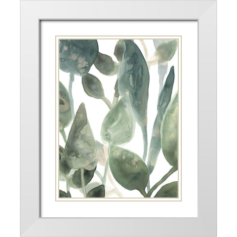 Water Leaves IV White Modern Wood Framed Art Print with Double Matting by Vess, June Erica