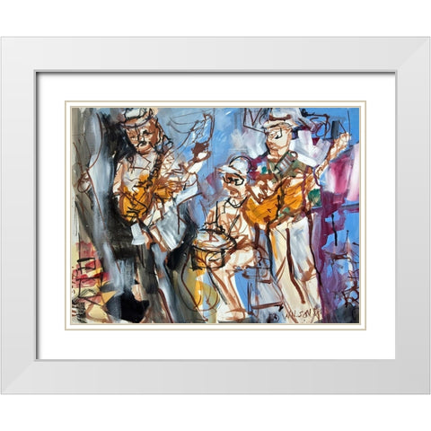 New Orleans Musicians I White Modern Wood Framed Art Print with Double Matting by Ferrell, Erin McGee