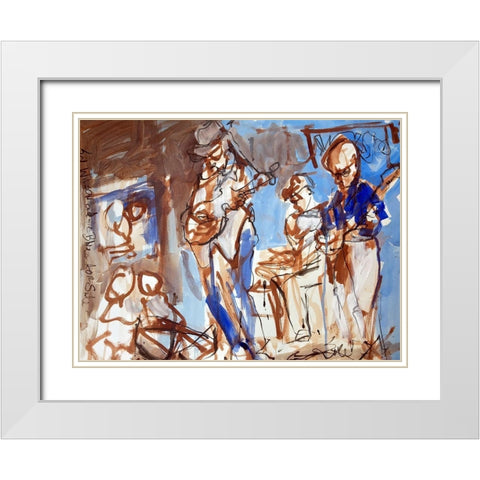 New Orleans Musicians II White Modern Wood Framed Art Print with Double Matting by Ferrell, Erin McGee