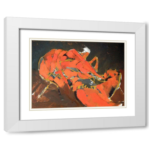 Abstract Lobster I White Modern Wood Framed Art Print with Double Matting by Ferrell, Erin McGee