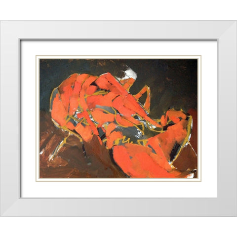 Abstract Lobster I White Modern Wood Framed Art Print with Double Matting by Ferrell, Erin McGee
