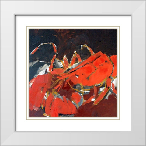 Abstract Lobster IV White Modern Wood Framed Art Print with Double Matting by Ferrell, Erin McGee