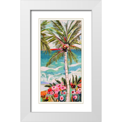 Palm Tree Wimsy II White Modern Wood Framed Art Print with Double Matting by Fields, Karen