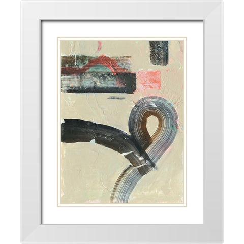 Striate I White Modern Wood Framed Art Print with Double Matting by Borges, Victoria