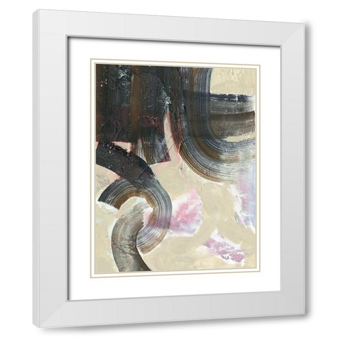 Striate II White Modern Wood Framed Art Print with Double Matting by Borges, Victoria