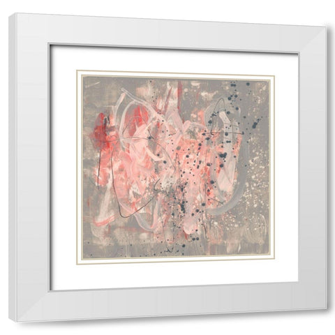Blush Kinesis II White Modern Wood Framed Art Print with Double Matting by Goldberger, Jennifer