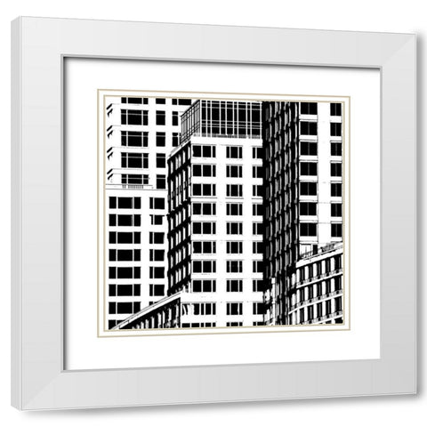 NYC in Pure B and W I White Modern Wood Framed Art Print with Double Matting by Pica, Jeff