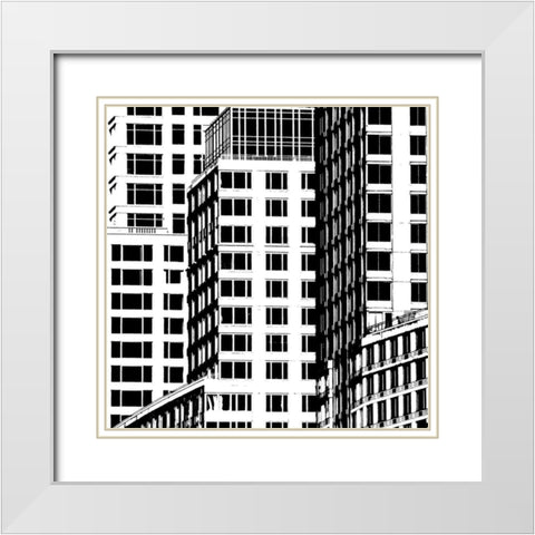 NYC in Pure B and W I White Modern Wood Framed Art Print with Double Matting by Pica, Jeff