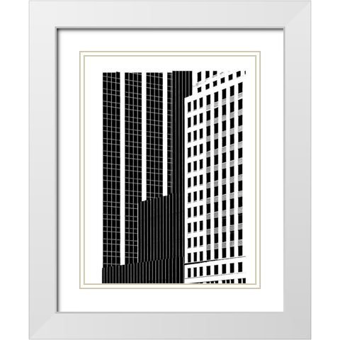 NYC in Pure B and W II White Modern Wood Framed Art Print with Double Matting by Pica, Jeff