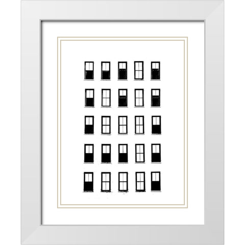 NYC in Pure B and W III White Modern Wood Framed Art Print with Double Matting by Pica, Jeff