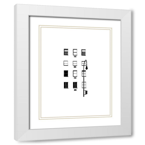 NYC in Pure B and W IV White Modern Wood Framed Art Print with Double Matting by Pica, Jeff