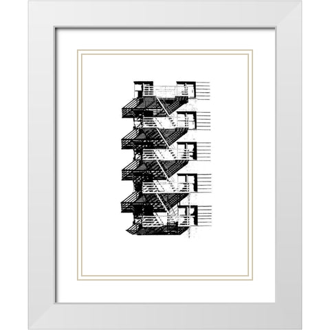 NYC in Pure B and W VIII White Modern Wood Framed Art Print with Double Matting by Pica, Jeff