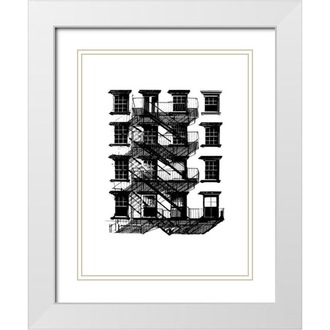 NYC in Pure B and W IX White Modern Wood Framed Art Print with Double Matting by Pica, Jeff