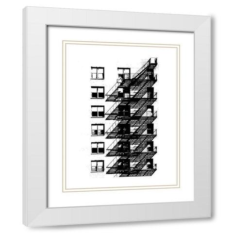 NYC in Pure B and W X White Modern Wood Framed Art Print with Double Matting by Pica, Jeff