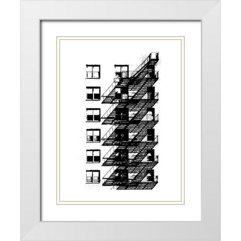 NYC in Pure B and W X White Modern Wood Framed Art Print with Double Matting by Pica, Jeff