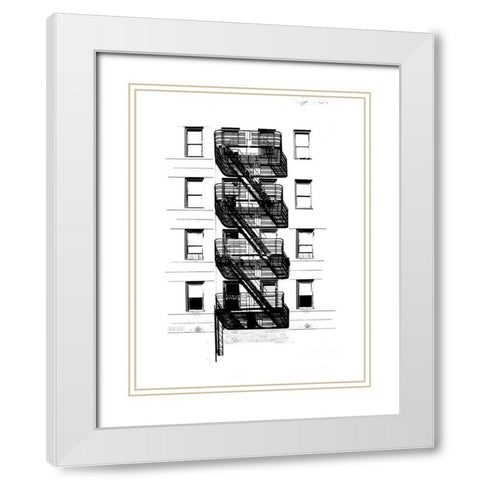 NYC in Pure B and W XI White Modern Wood Framed Art Print with Double Matting by Pica, Jeff