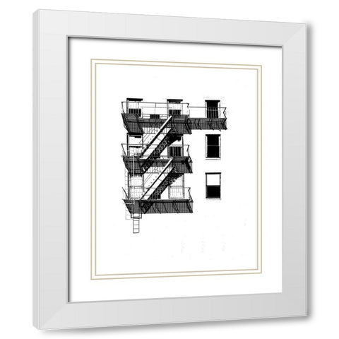 NYC in Pure B and W XIV White Modern Wood Framed Art Print with Double Matting by Pica, Jeff