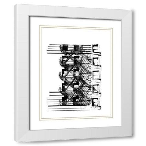 NYC in Pure B and W XV White Modern Wood Framed Art Print with Double Matting by Pica, Jeff