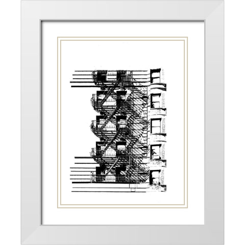 NYC in Pure B and W XV White Modern Wood Framed Art Print with Double Matting by Pica, Jeff