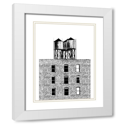 NYC in Pure B and W XVI White Modern Wood Framed Art Print with Double Matting by Pica, Jeff